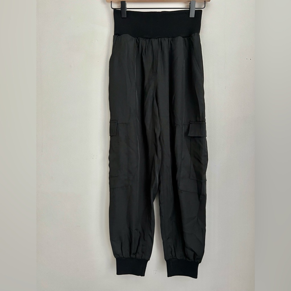 Bishop + young Anthropologie women black Pull On elastic waist jogger pants S